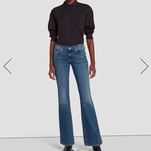 7 For All Mankind Women's bootcut Jeans Low Rise Dark Blue Stretch Denim Size 27